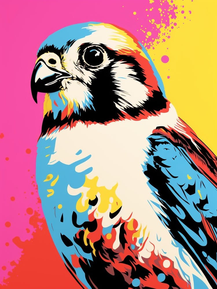 Andy Warhol Style Bird American Kestrel 1