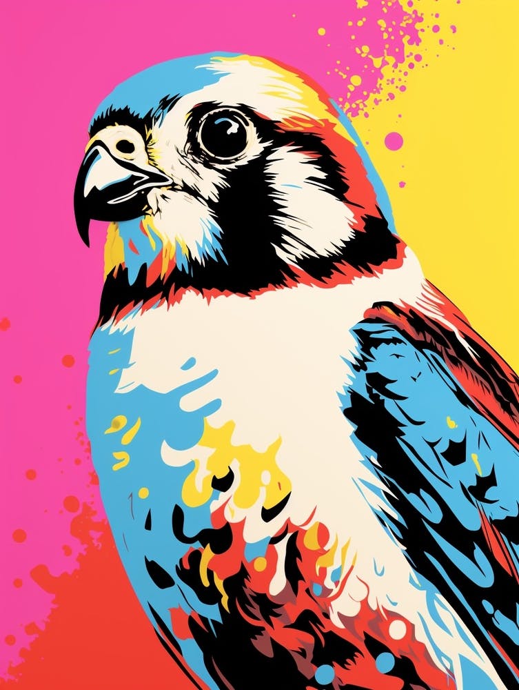 Andy Warhol Style Bird American Kestrel 1