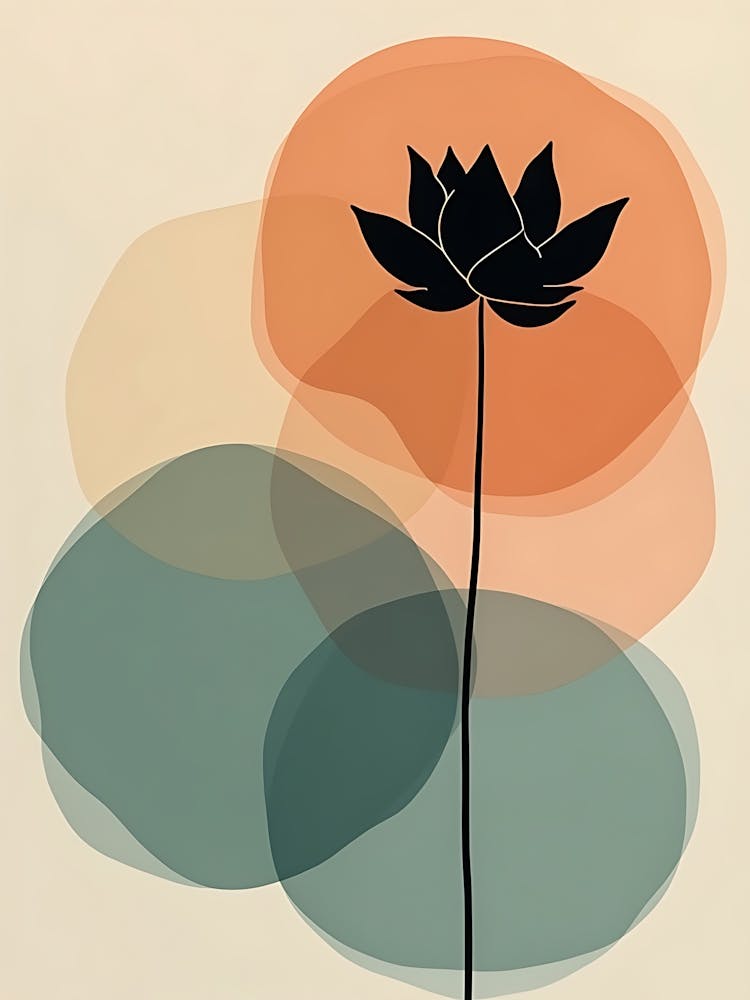 Minimal Botanical Silhouette in Soft Beige