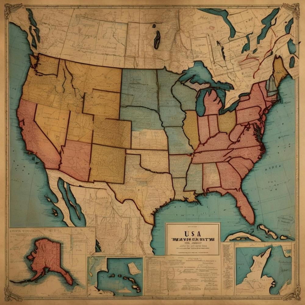 Default Vintage Map Usa Aesthetic 0