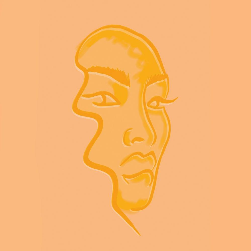 Orange Femme Portrait Square