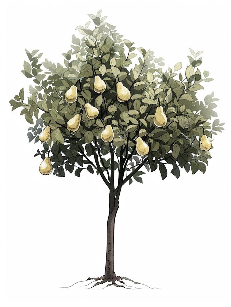 Pear Tree Pixel Illustration 2