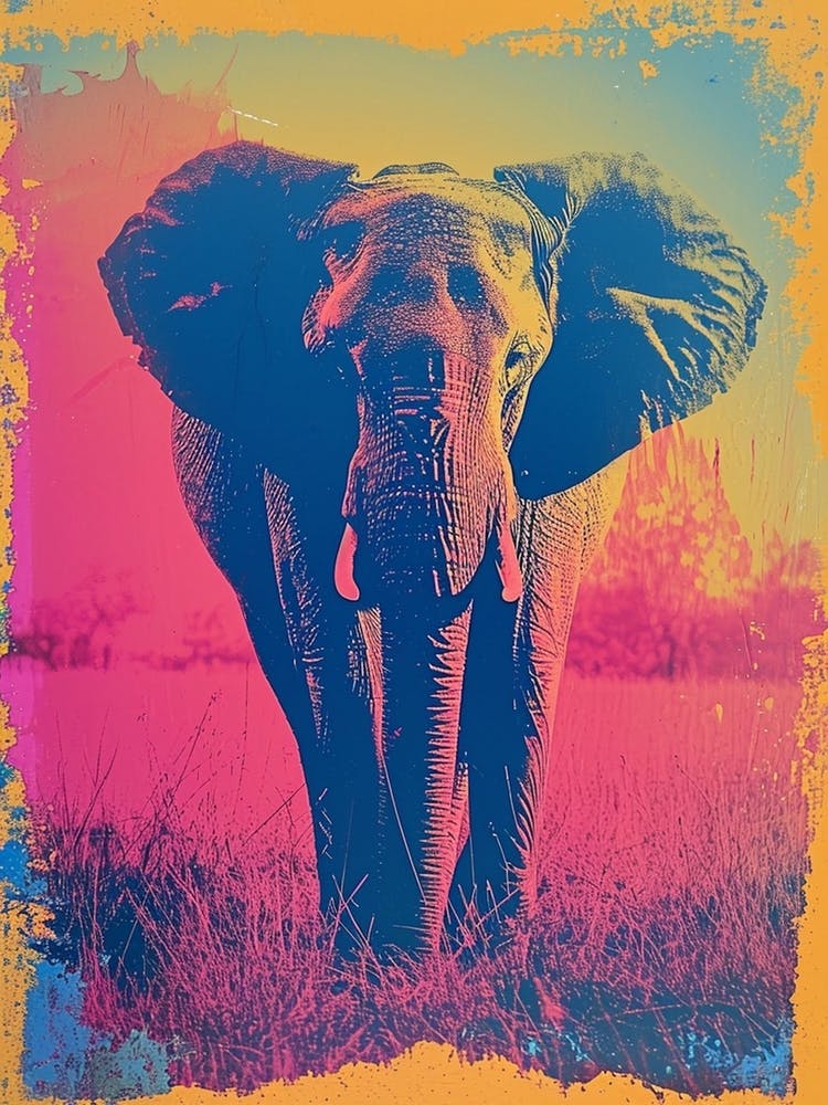Elephant Polaroid Inspired 1