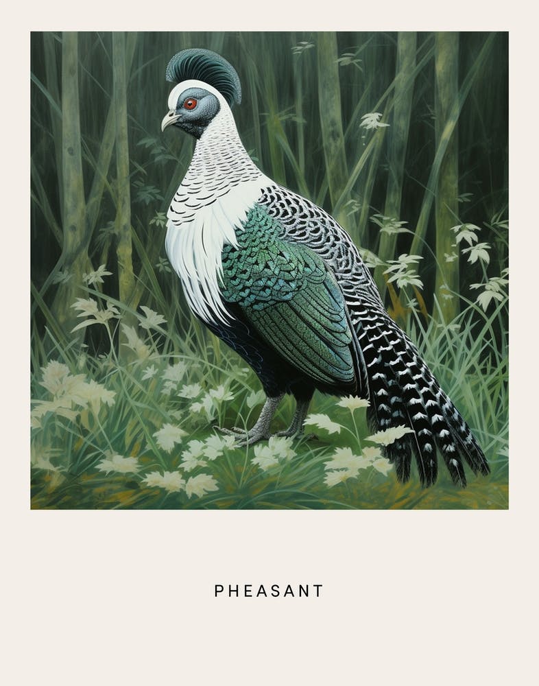 Ohara Koson Inspiriertes Vogel Gemälde Fasan 1 Poster