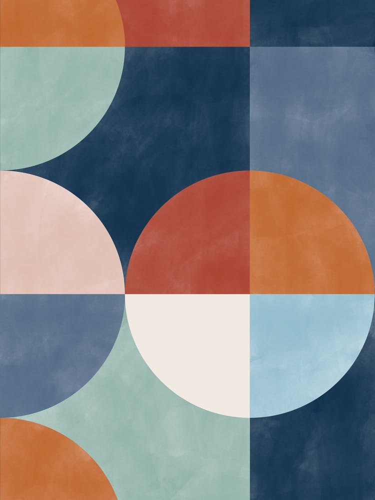 Abstract Geometric Blue Navy Painting No.2