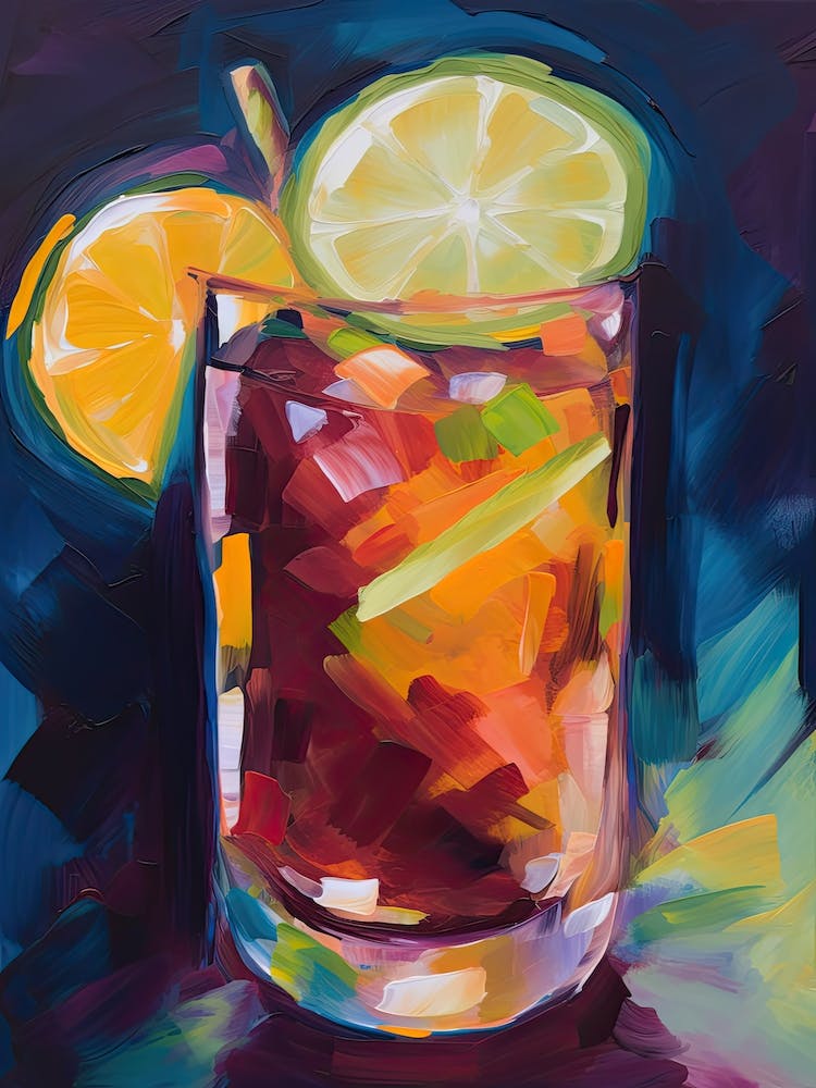 Pimms Cup Cocktail Oil Painting 3