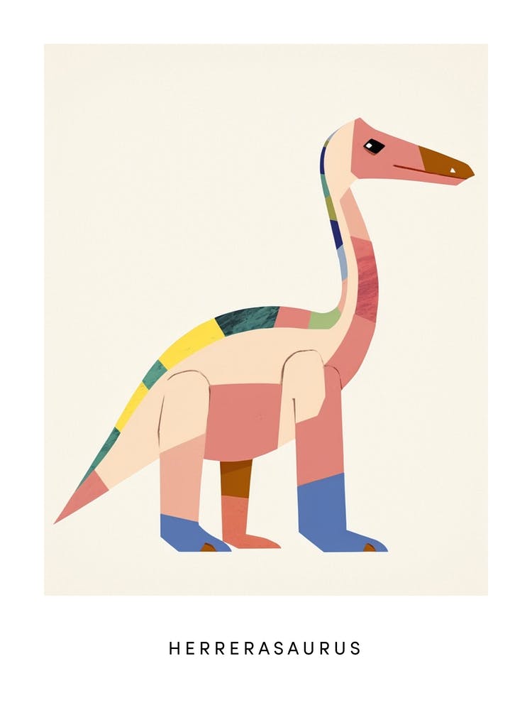 Nursery Dinosaur Art Herrerasaurus Poster