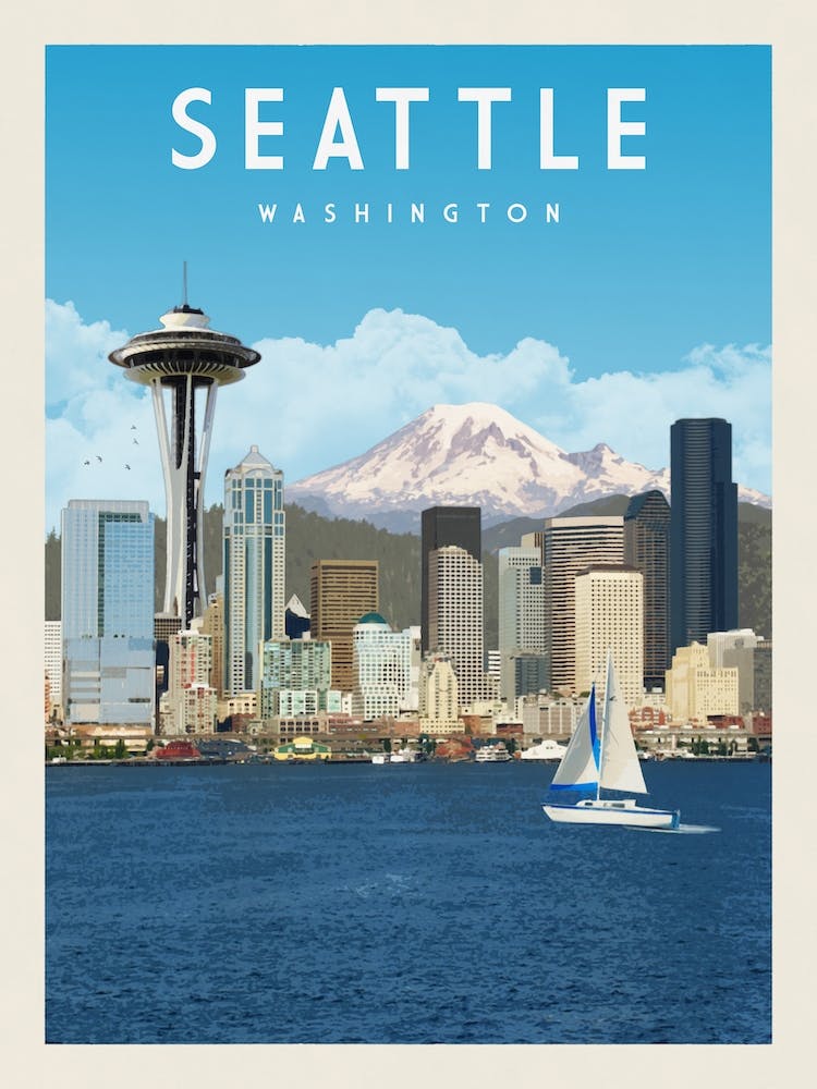 Seattle Washington Travel Poster