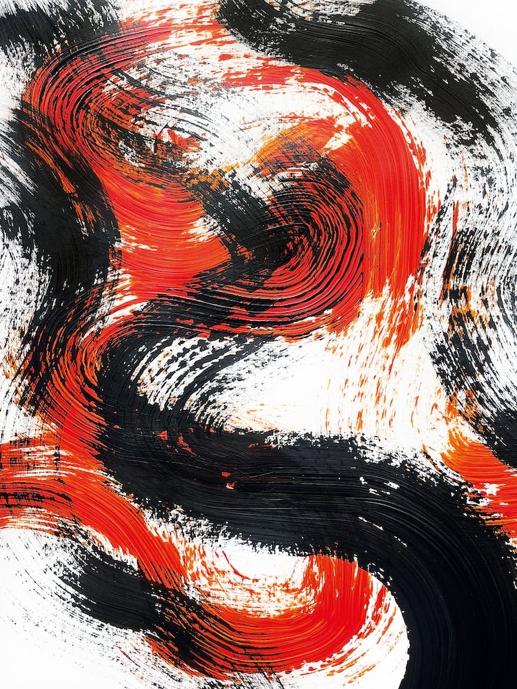 Skipped Black And Orange Abstract