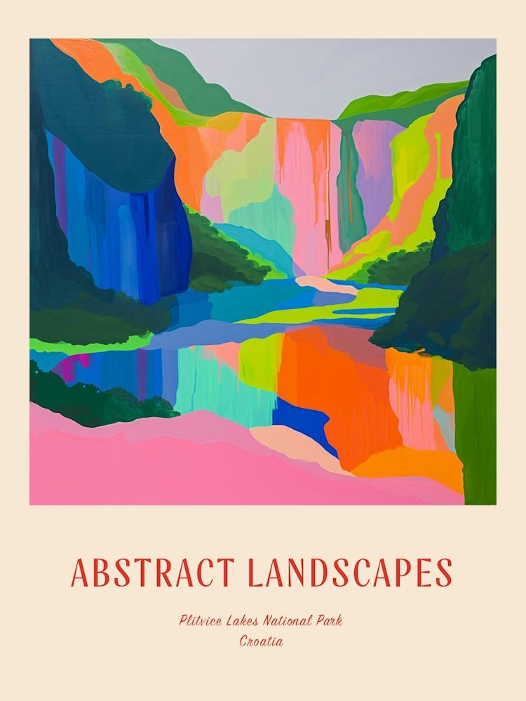 Colourful Abstract Plitvice Lakes National Park Croatia 3 Poster