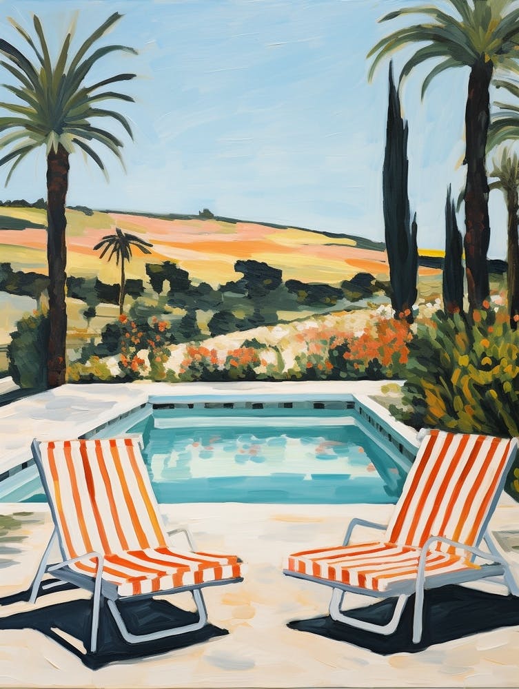 Sun Lounger By The Pool In Nice France