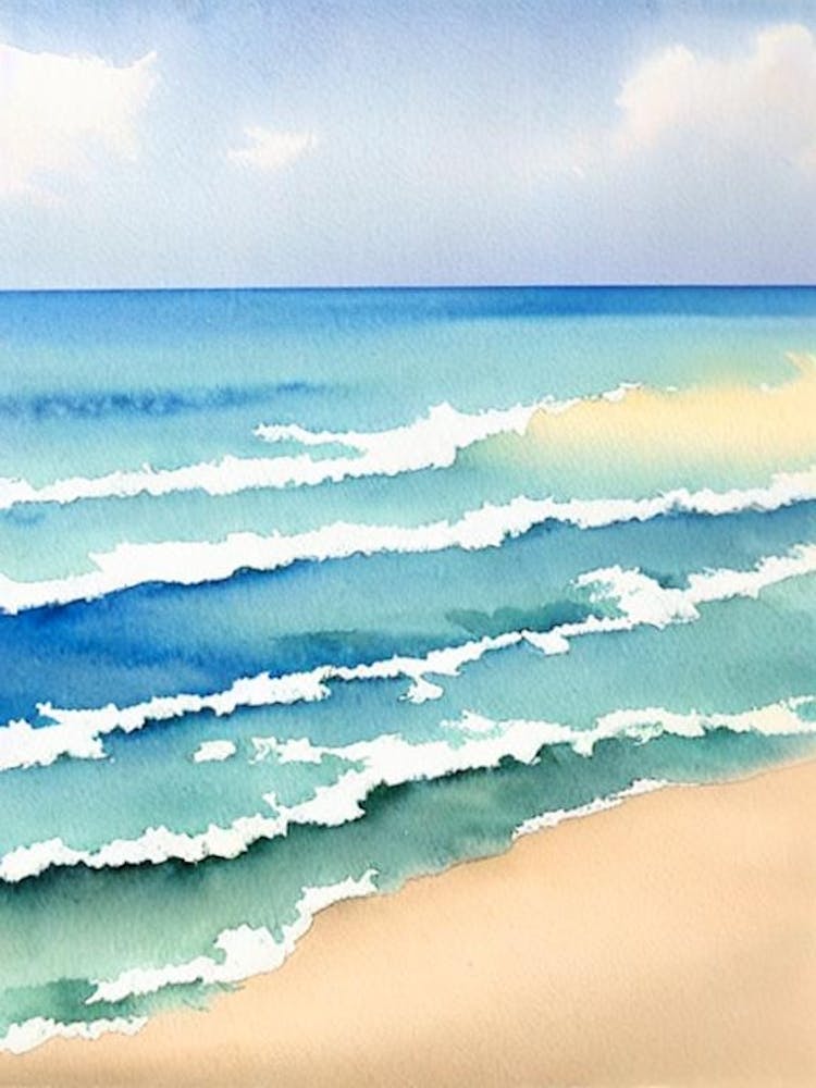 Carlisle Bay Beach, Barbados Watercolour