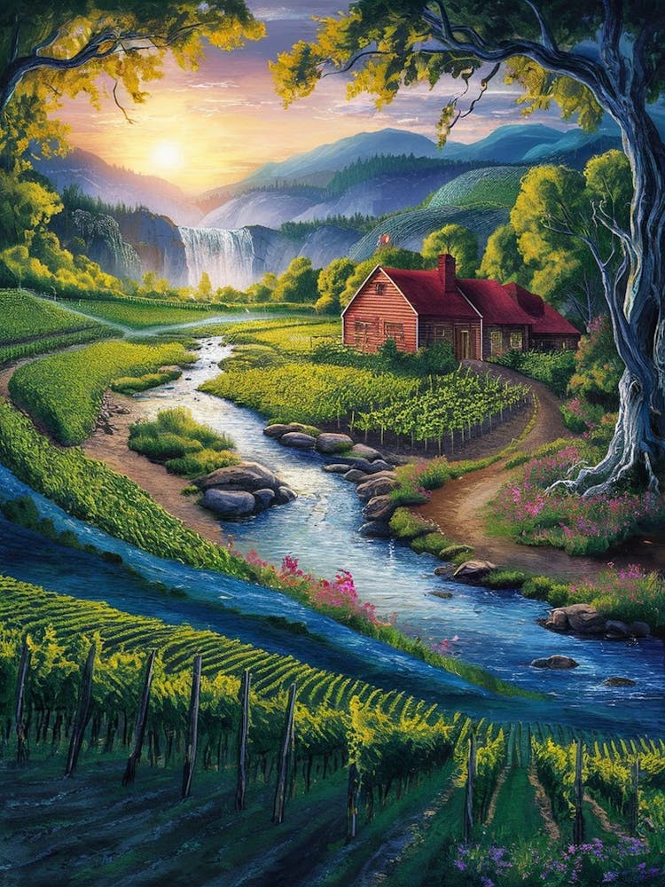 Sunset In The Vineyard