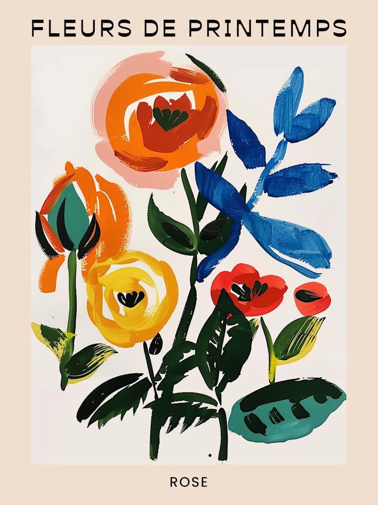 Spring Floral French Poster  Rose 15