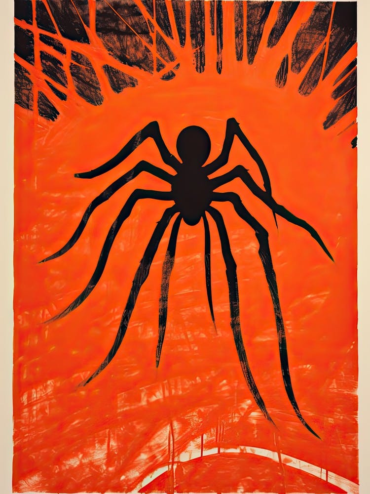 Spider, Woodblock Animal  Drawing 4