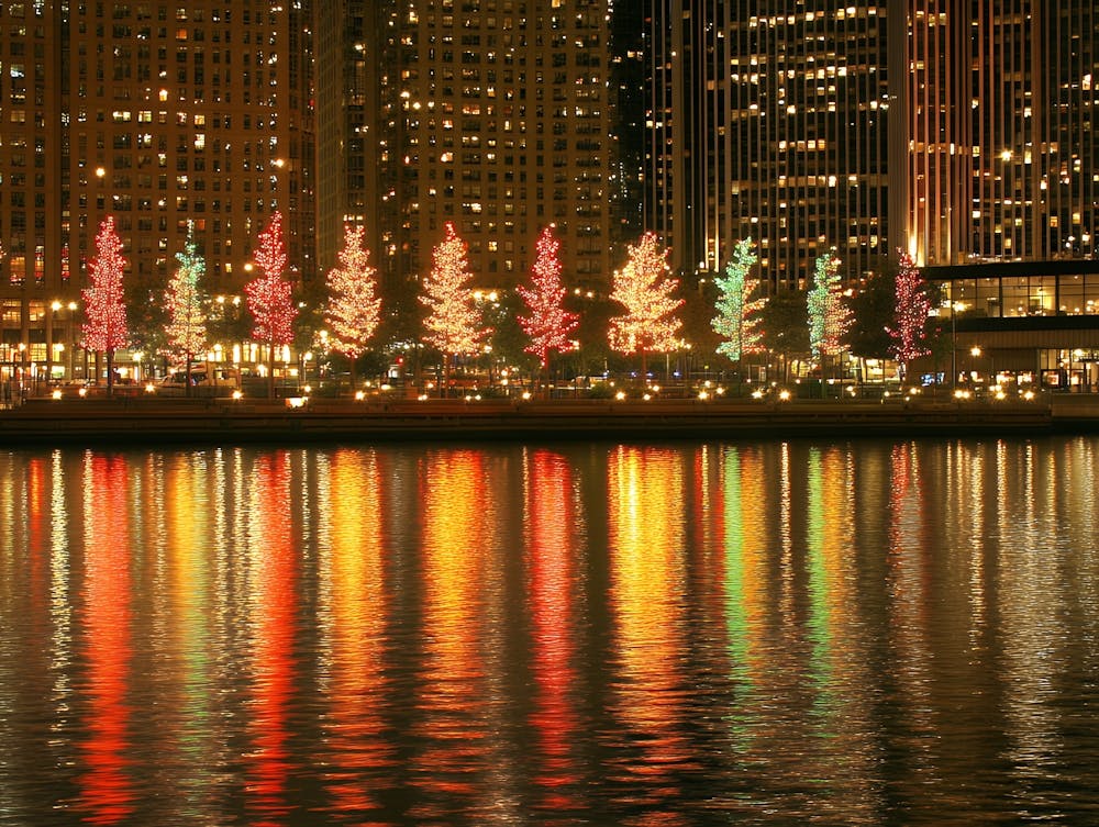 Chicago River At Night