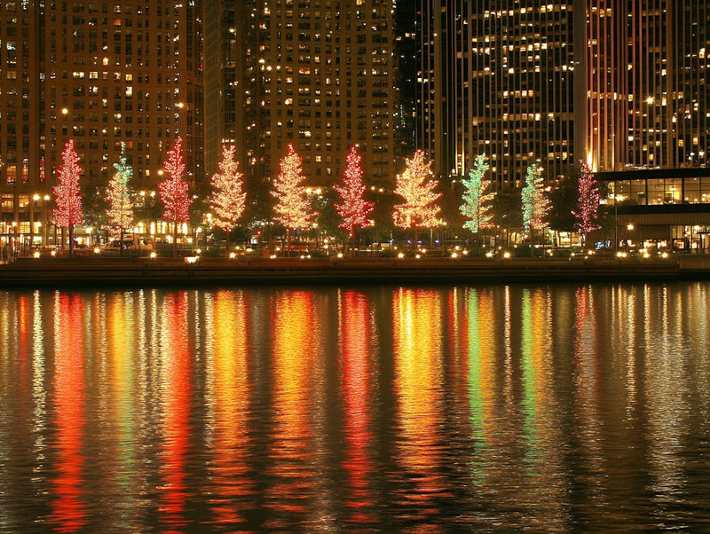 Chicago River At Night