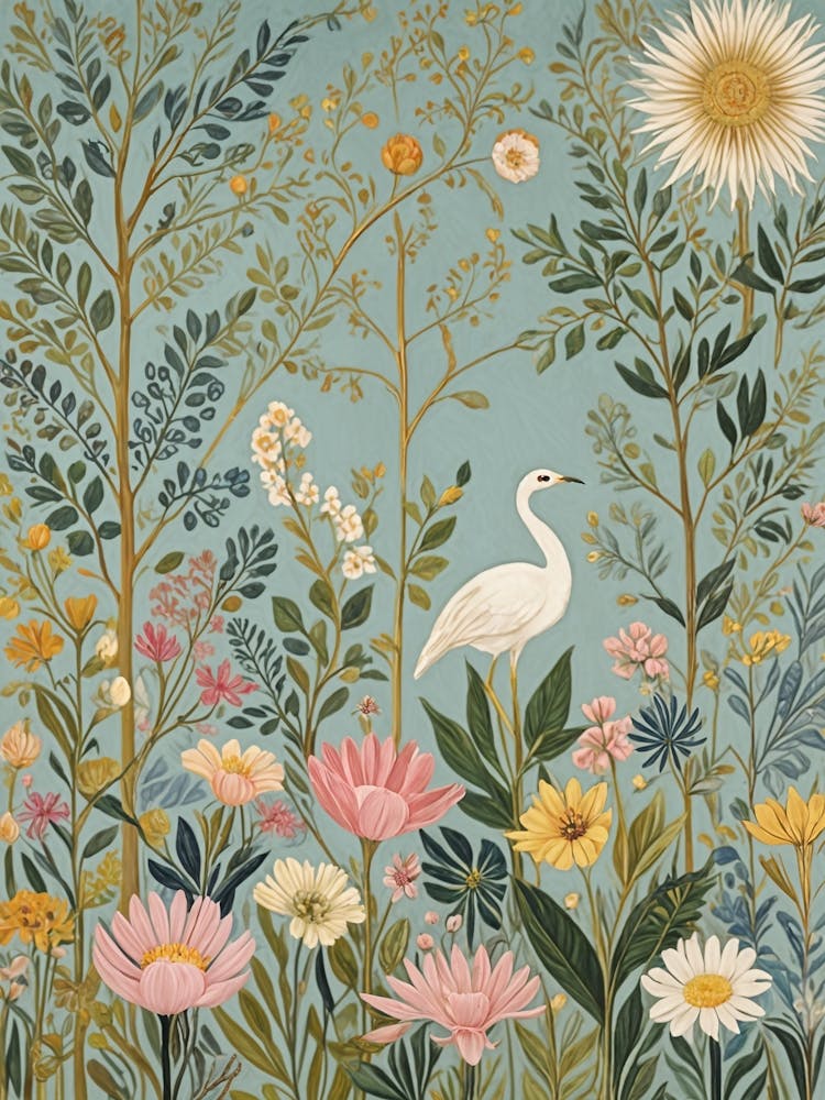 White Stork In A Garden