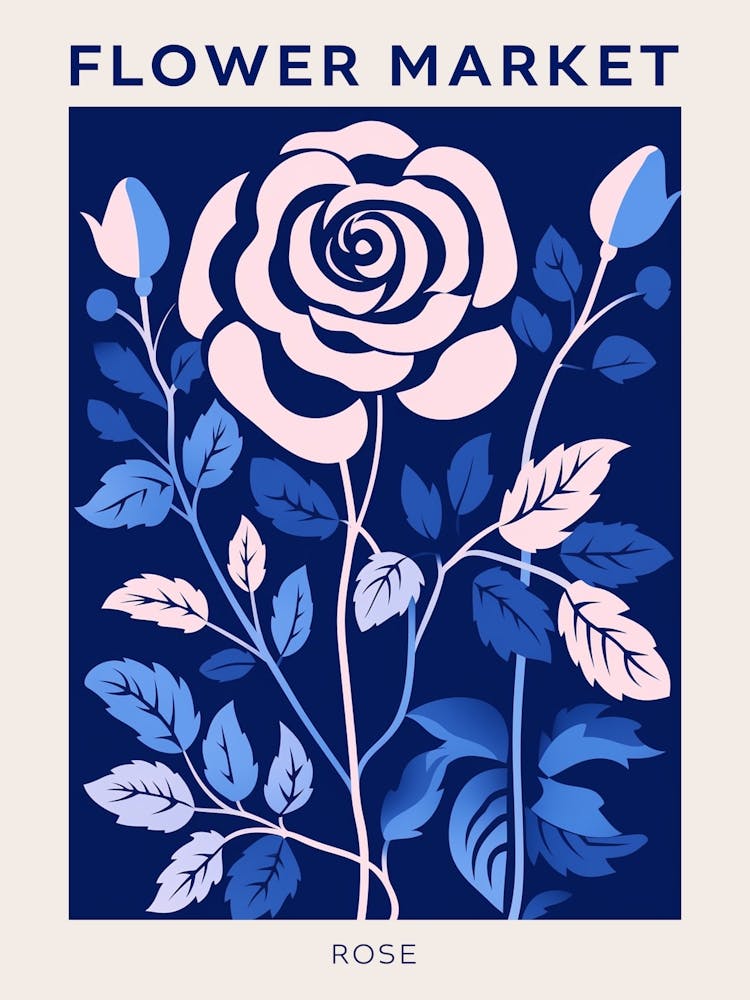 Blue Flower Market Poster Rose 7