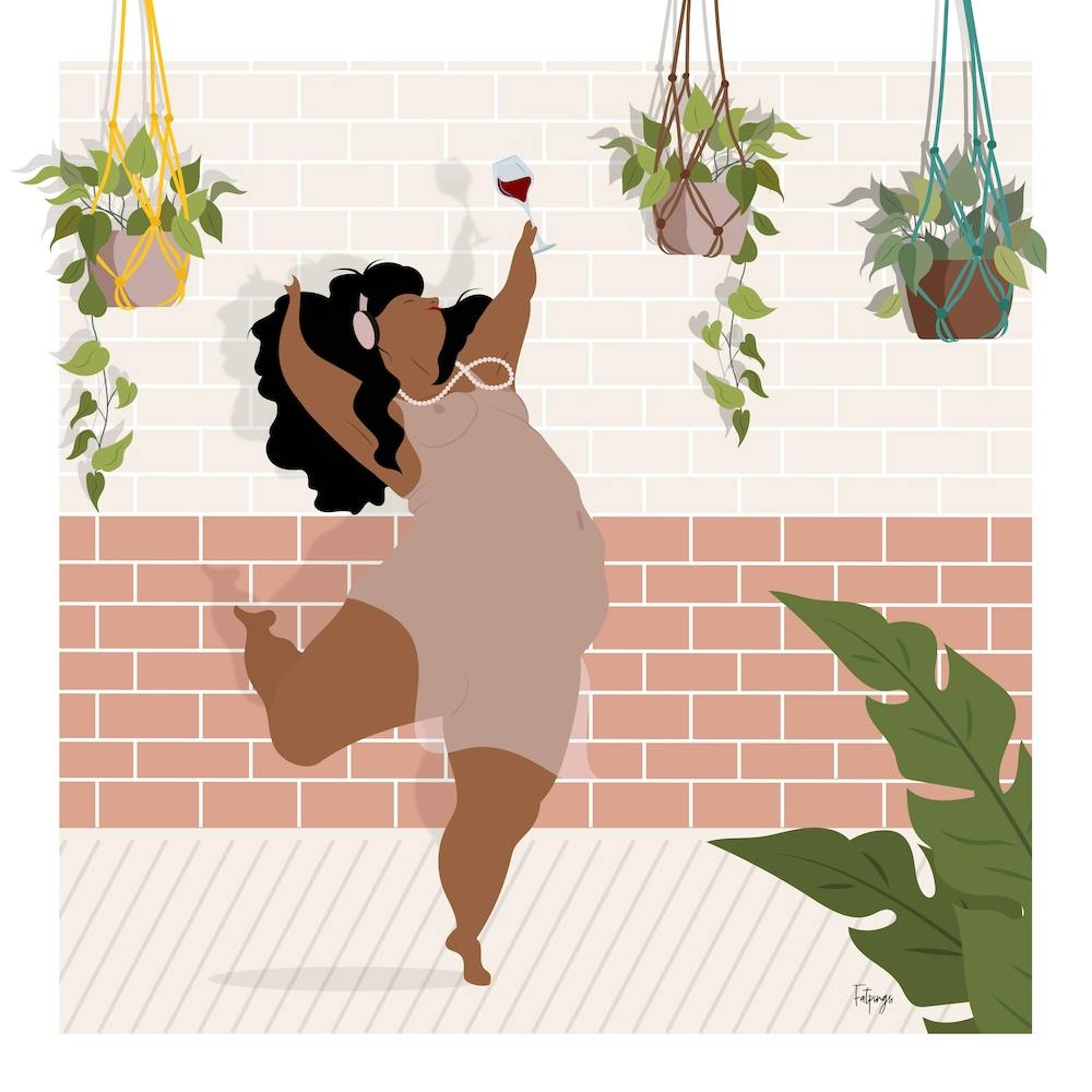 Drink Wine And Dance Square