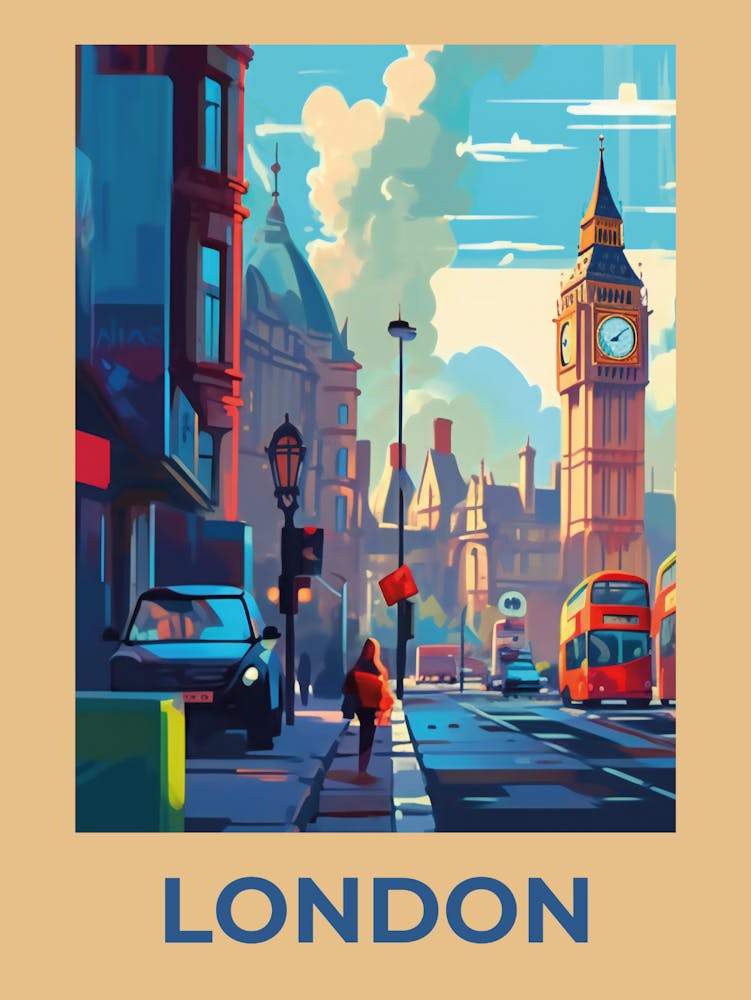 London Big Ben Old art print.