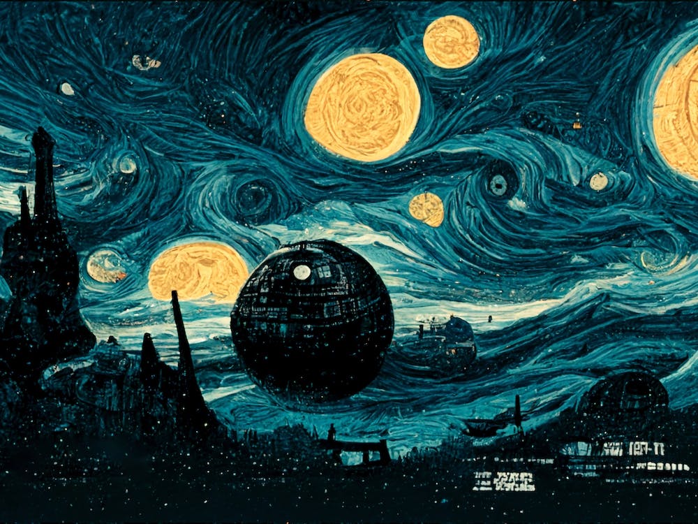 Death Star Starry Night Van Gogh