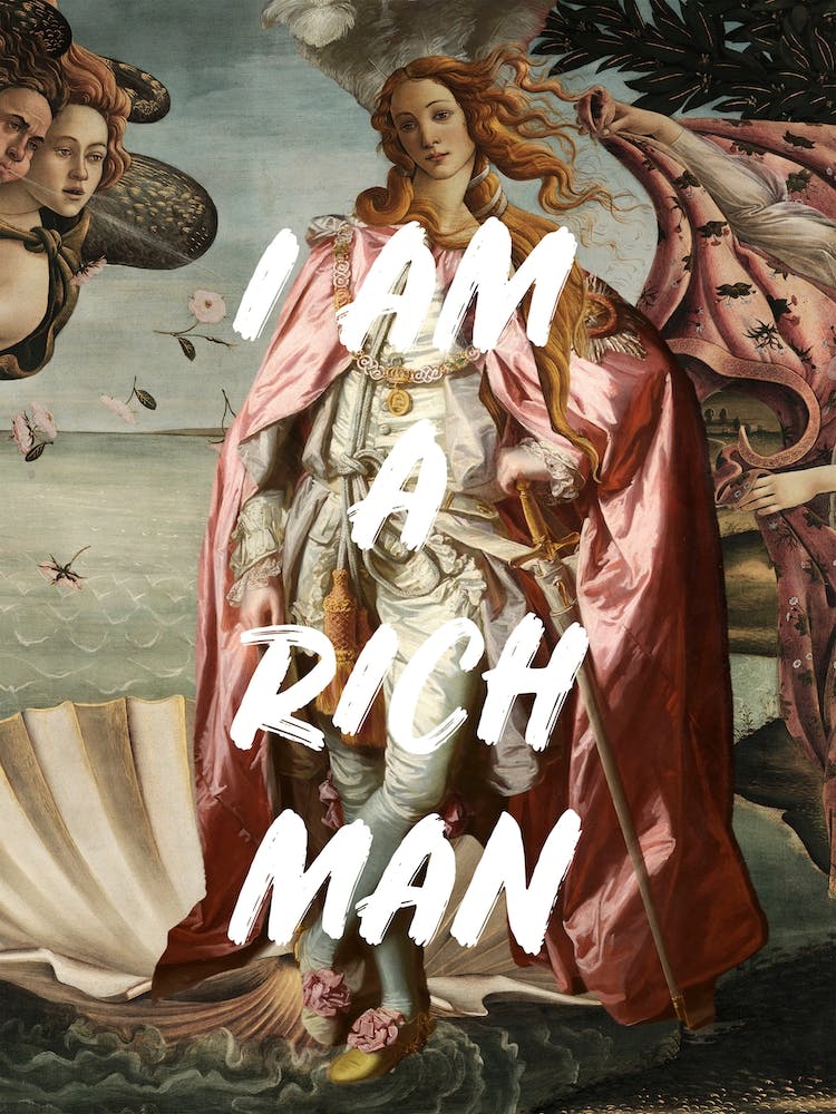 Venus Is A Rich Man White Text