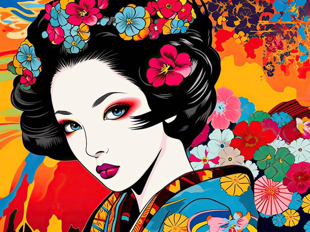 Geisha Face Pop Art 9