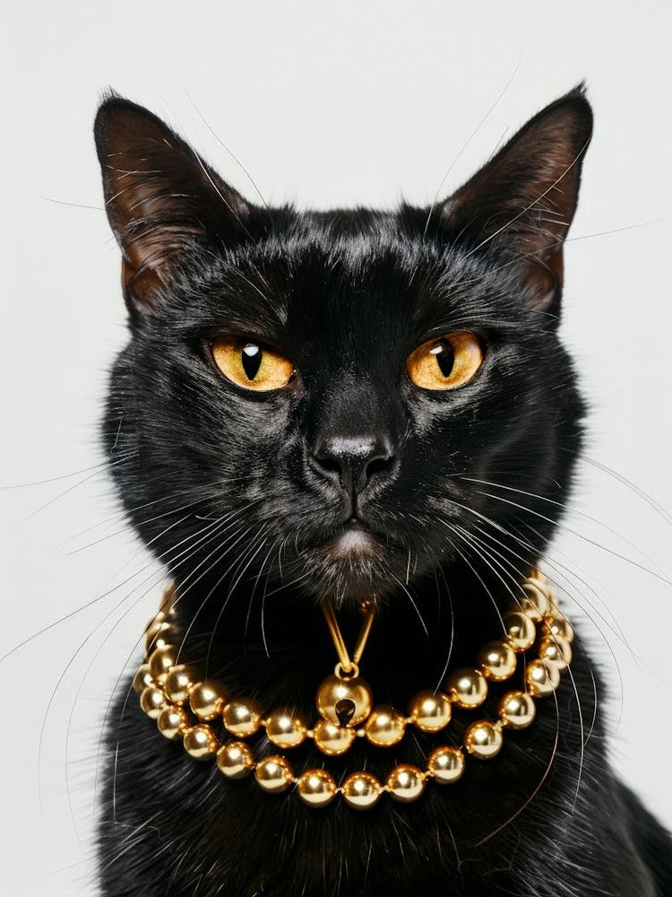 Cat With Gold Necklace 1