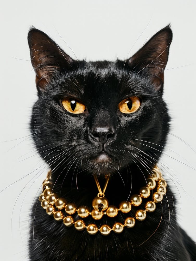 Cat With Gold Necklace 1
