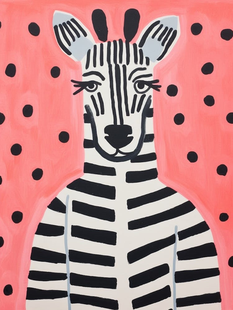 Pink Polka Dot Zebra 2