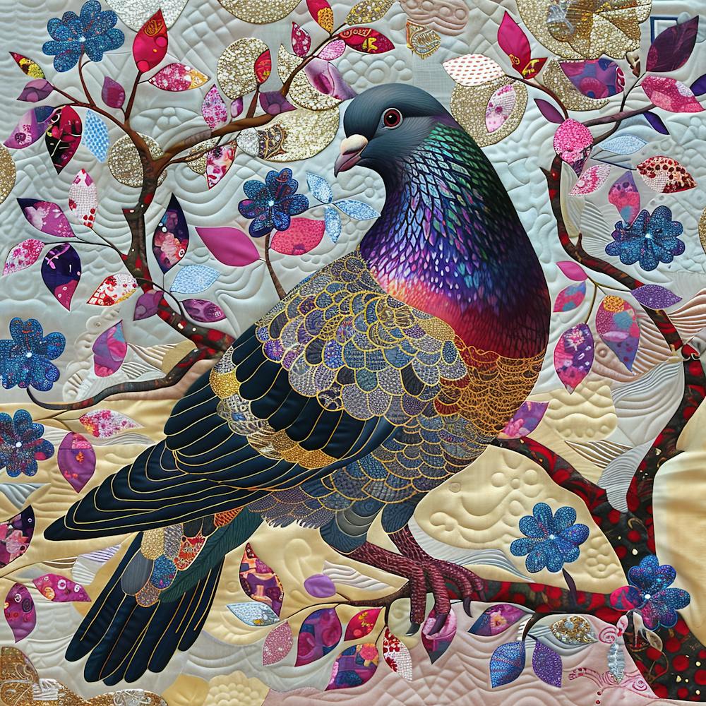 Patchwork Quilted Pigeon 1