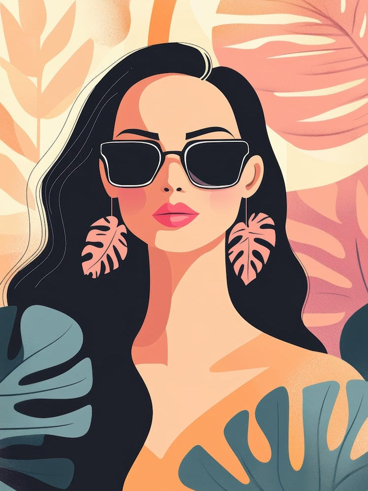 Tropical Girl In Sunglasses