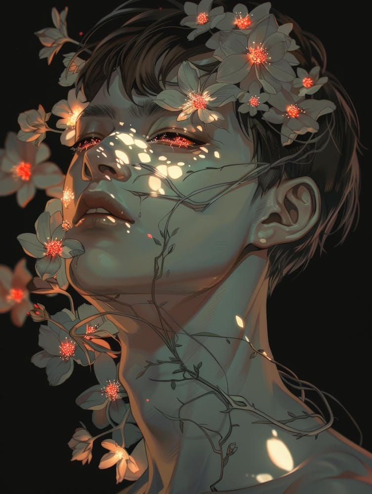 Girl With Flowers On Her Head 8