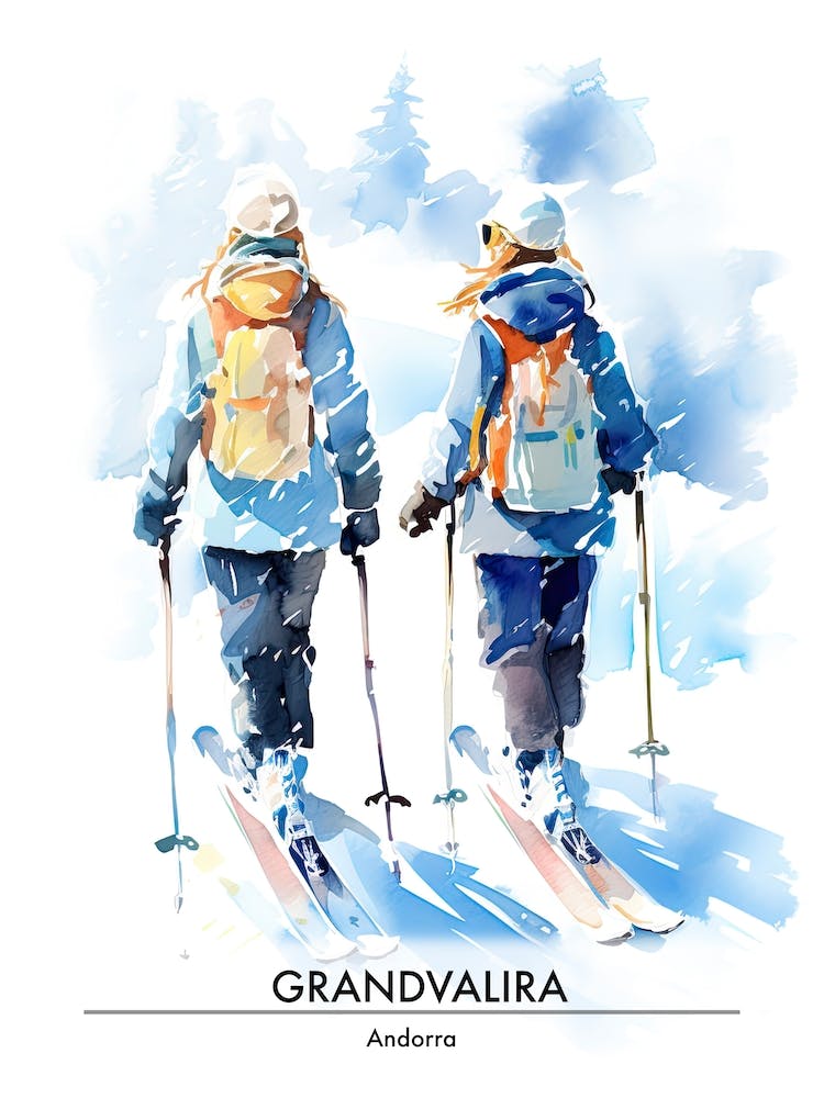 Grandvalira   Andorra, Ski Resort Poster Illustration 1