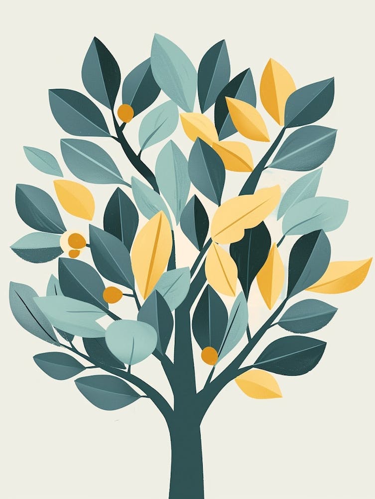 Walnut Tree Flat Illustration 6