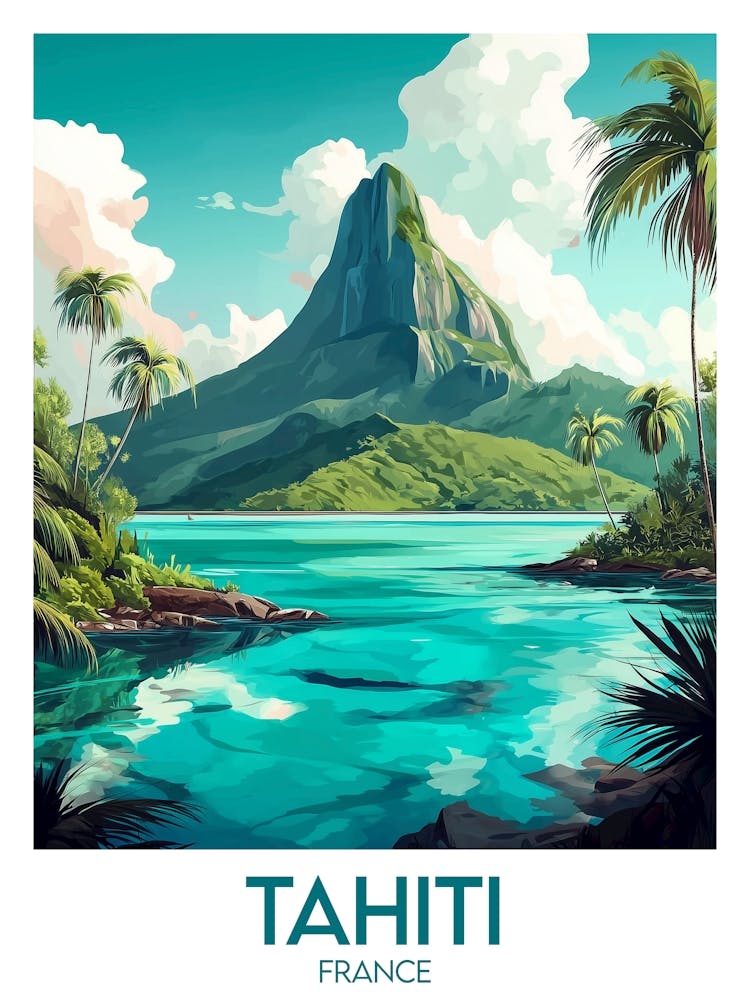 Affiche de voyage Tahiti