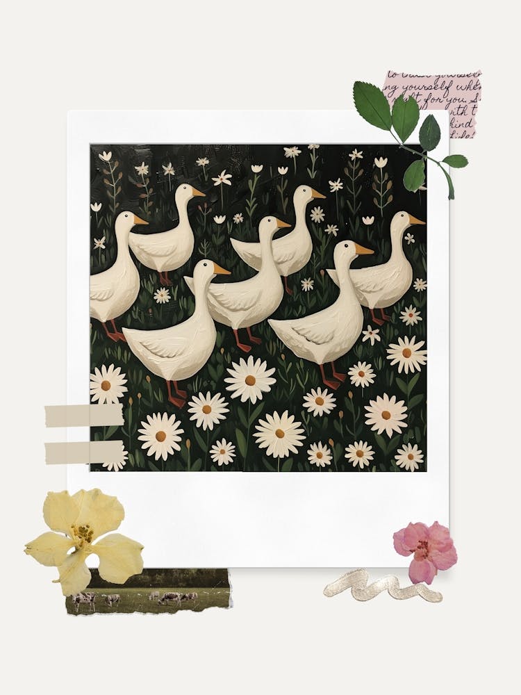 Scrapbook Canards Blancs Peinture Fairycore 3