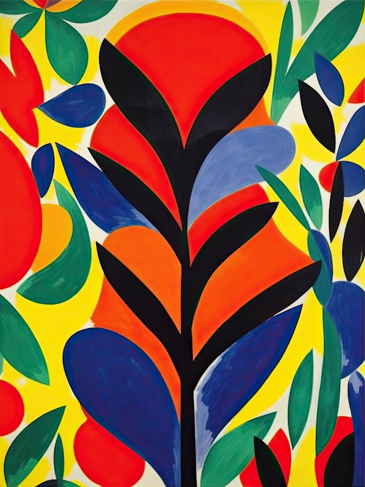 Botanical Abstract Matisse Style Flowers 2