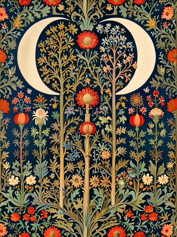 William Morris Moon And Flowers 19