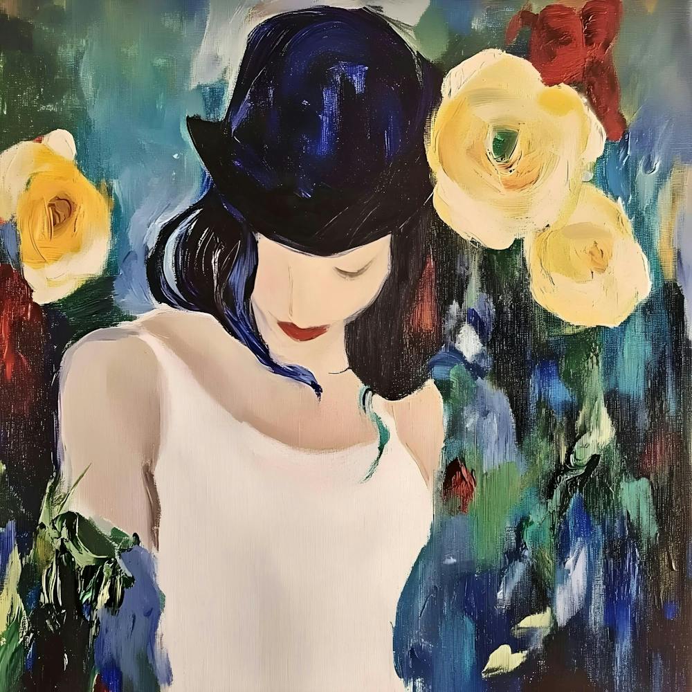 Portrait Of A Woman With Flowers