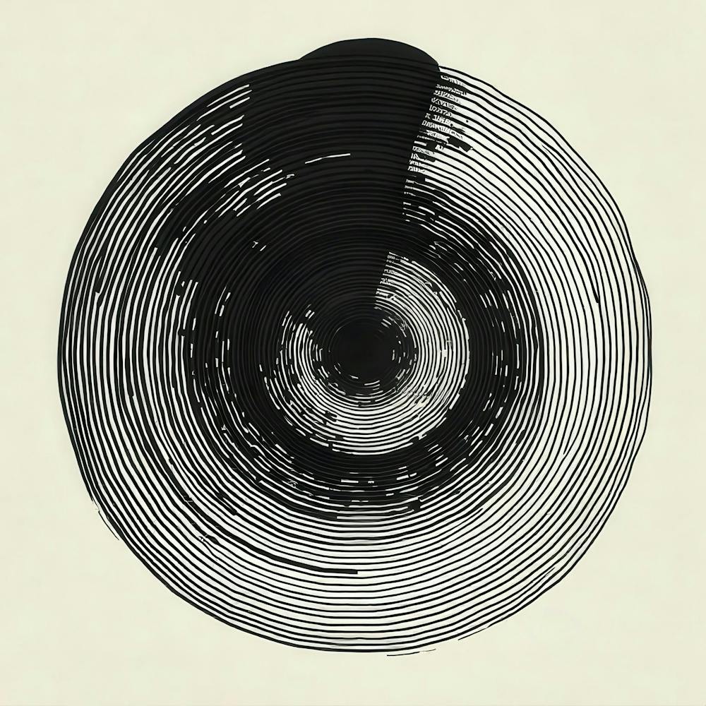Circle Of Black And White Lines