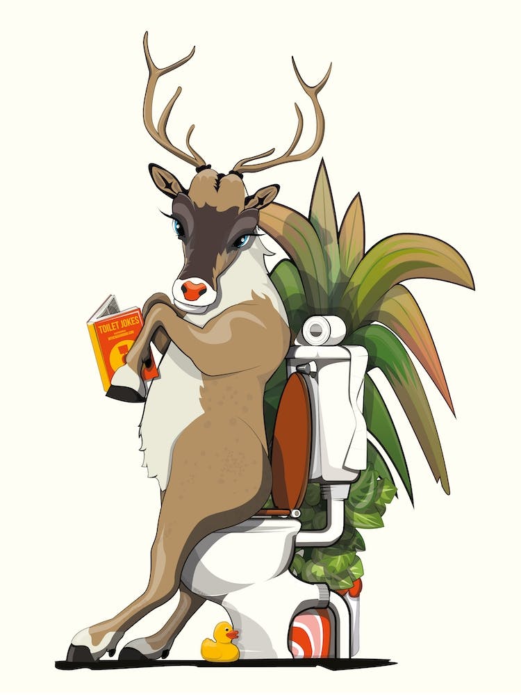 Reindeer On The Toilet