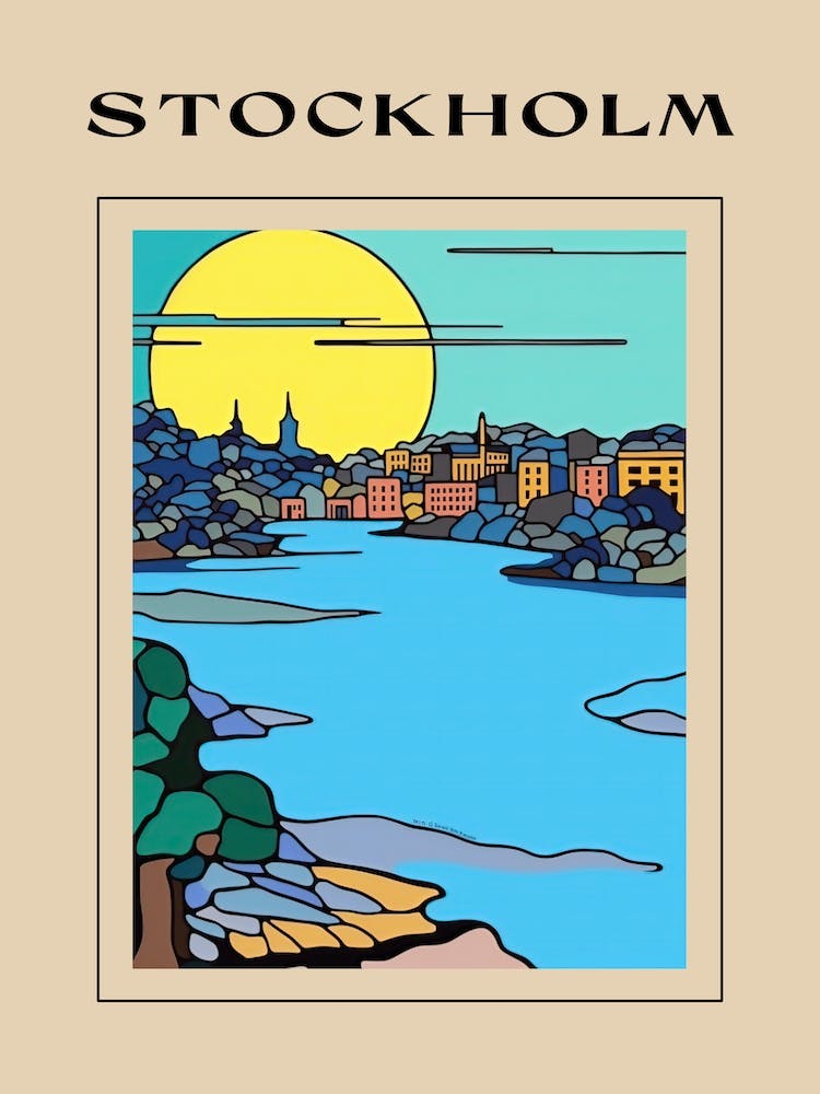 Minimal Design Style Of Stockholm, Sweden 3 Poster