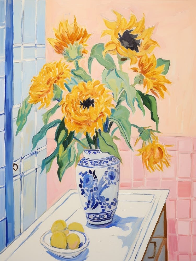 A Vase With Sunflower, Flower Bouquet 4