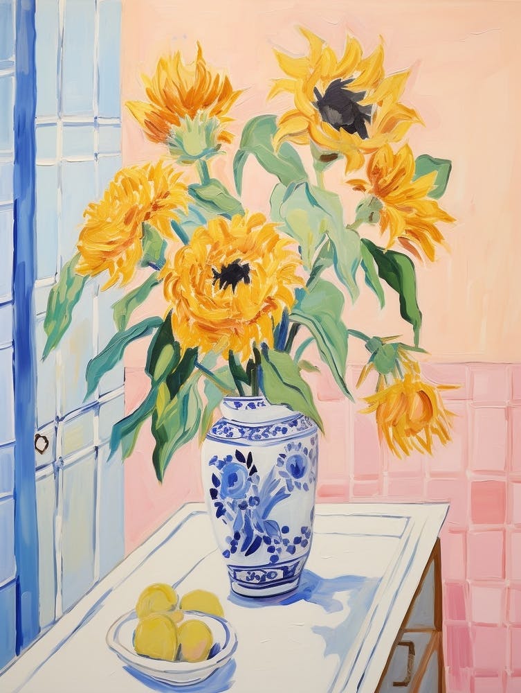 A Vase With Sunflower, Flower Bouquet 4