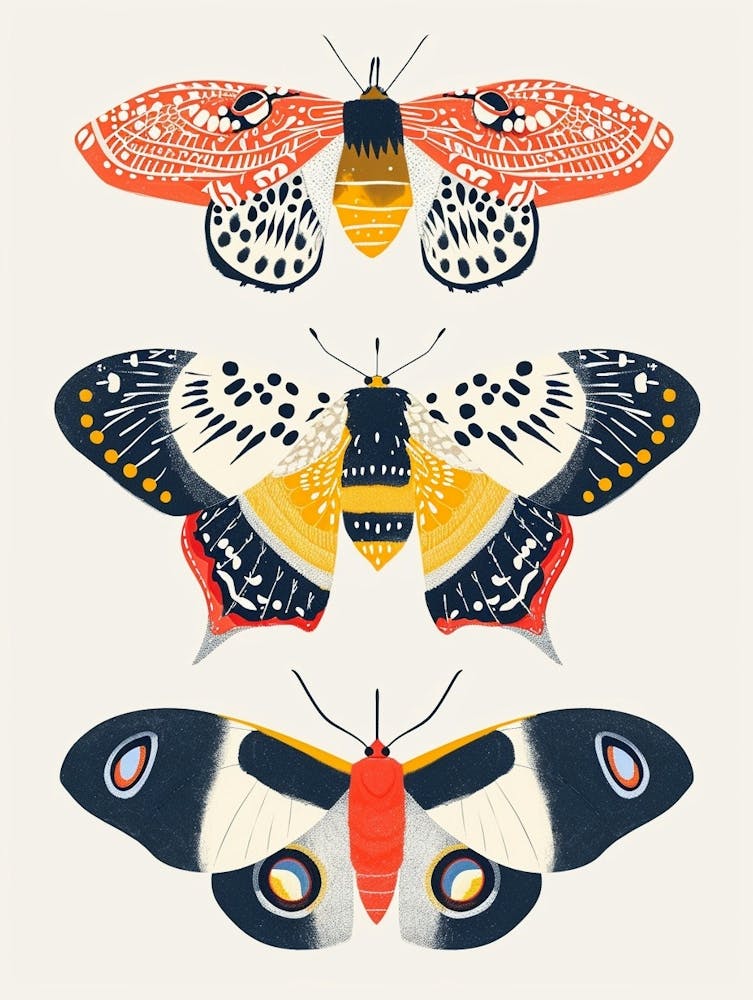Colourful Insect Illustration Moth 53