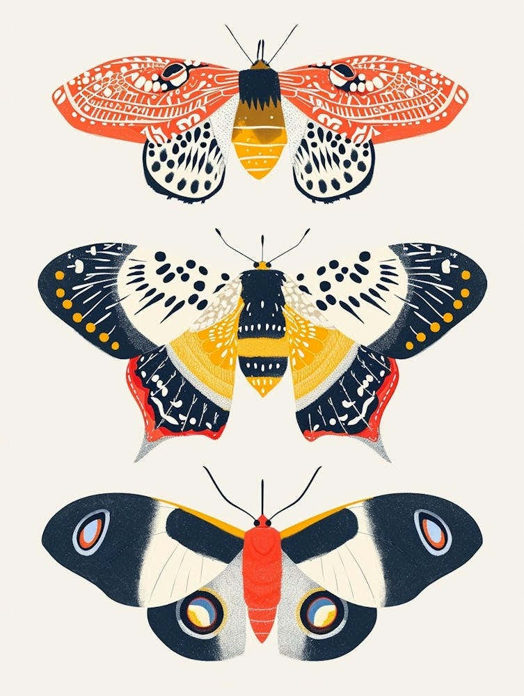 Colourful Insect Illustration Moth 53