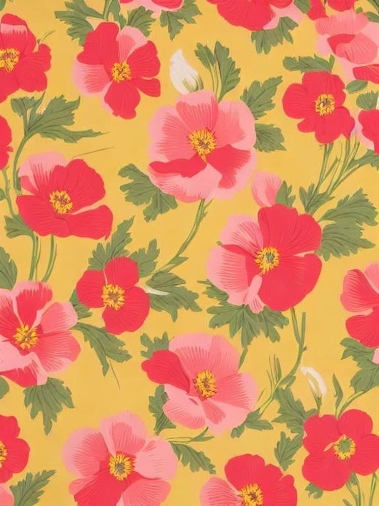 Eustoma Floral Print Warm Tones2 Flower