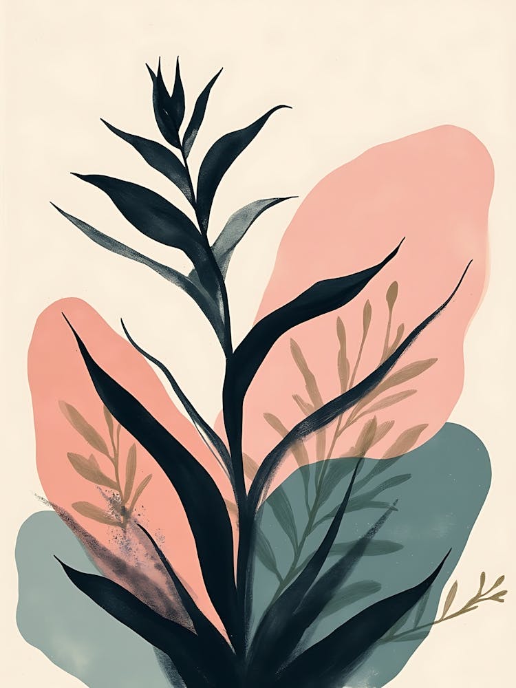 Minimale Blumenillustration in Gedämpften Pastelltönen
